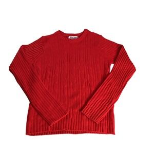 Pink Angel Cable Knit Sweater Girls XL 16 Red Preppy School Uniform Core